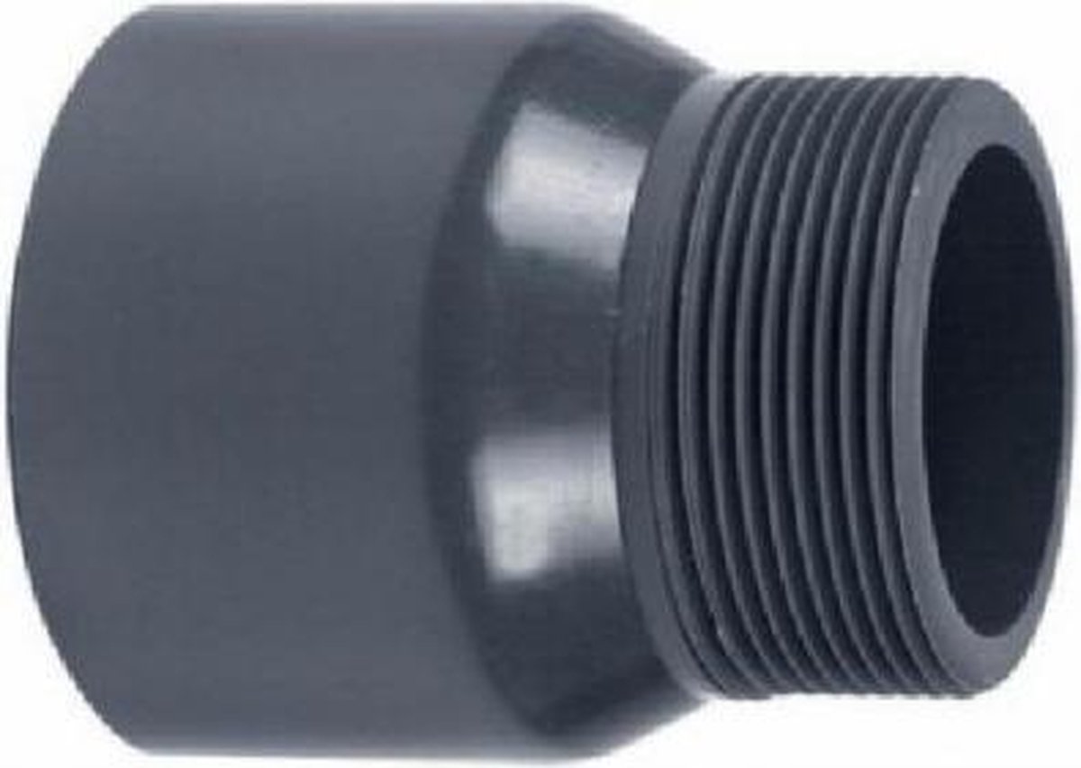 PVC Puntstuk lijm/buitendraad - Koppeldeel - Koppelstuk zwembad - 10 bar (PN10) | 40 x 1,5